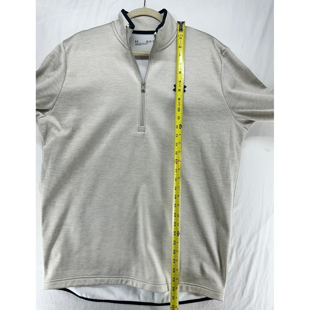 Under Armour Mens Large Tall 1/4 Zip Pullover Fleece Tan Heather Large Tall - Picture 5 of 8